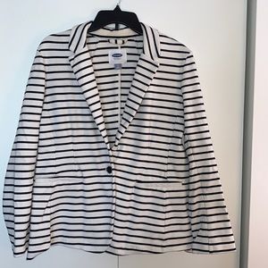 Old Navy cream and black striped blazer